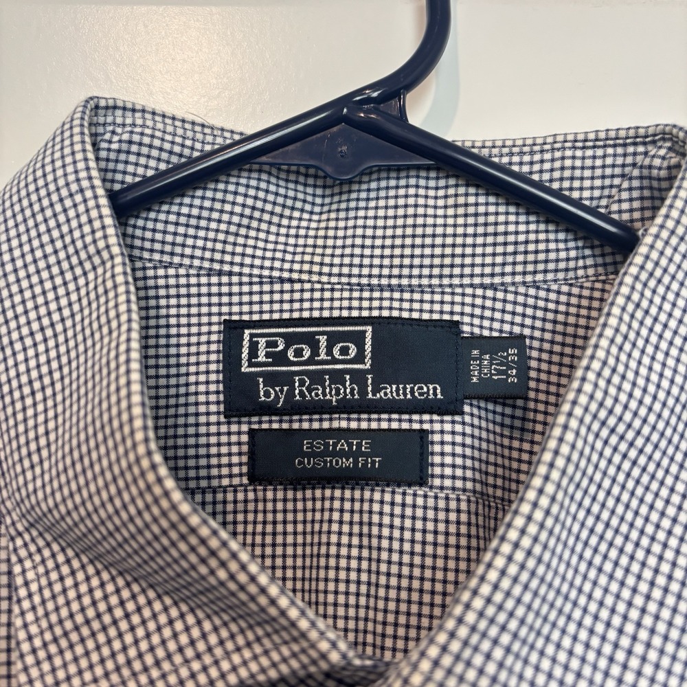 Polo Ralph Lauren Men's Shirt Medium 17.5 34/35 Long Sleeve Estate Custom Fit - Picture 3 of 7